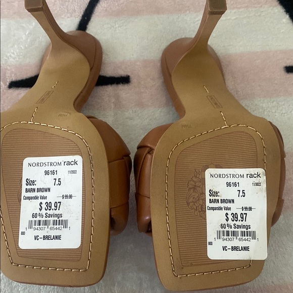 Vince Camuto Tan Woven Heeled Mules - Picture 5 of 5